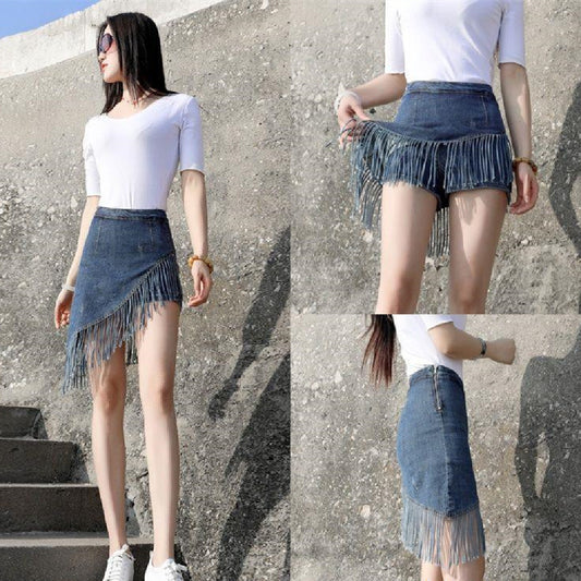 Fashion New Tassel Denim Skirt For Women